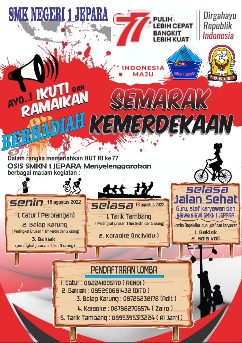 Osis SMK N 1 Jepara Adakan Lomba Peringatan HUT RI ke 77